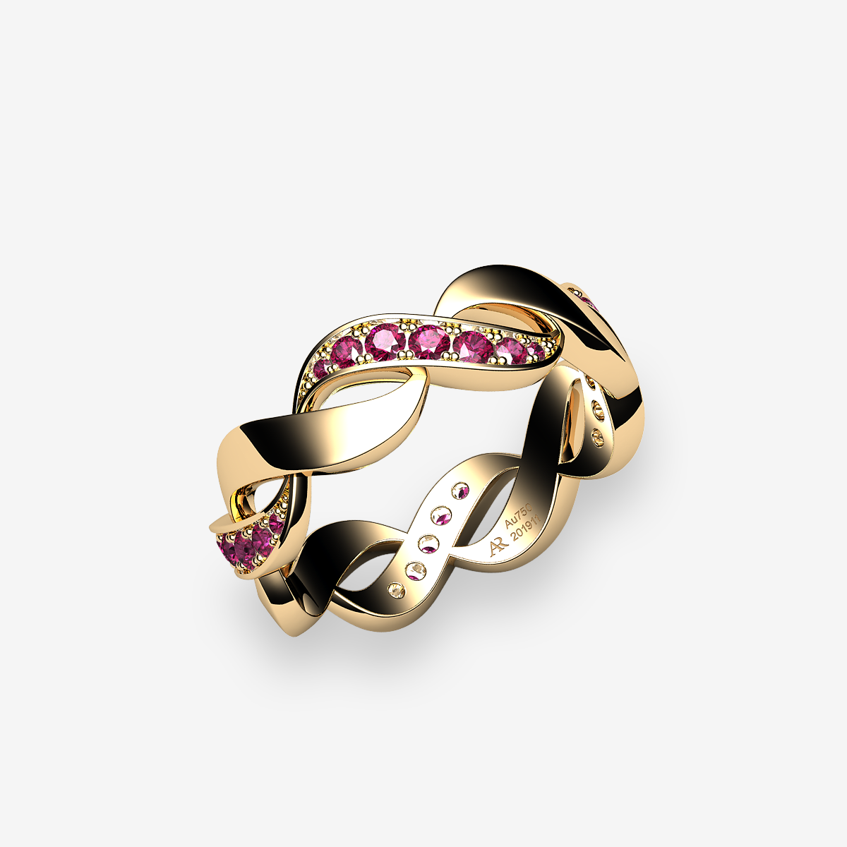 18k Yellow Gold Rubies ring