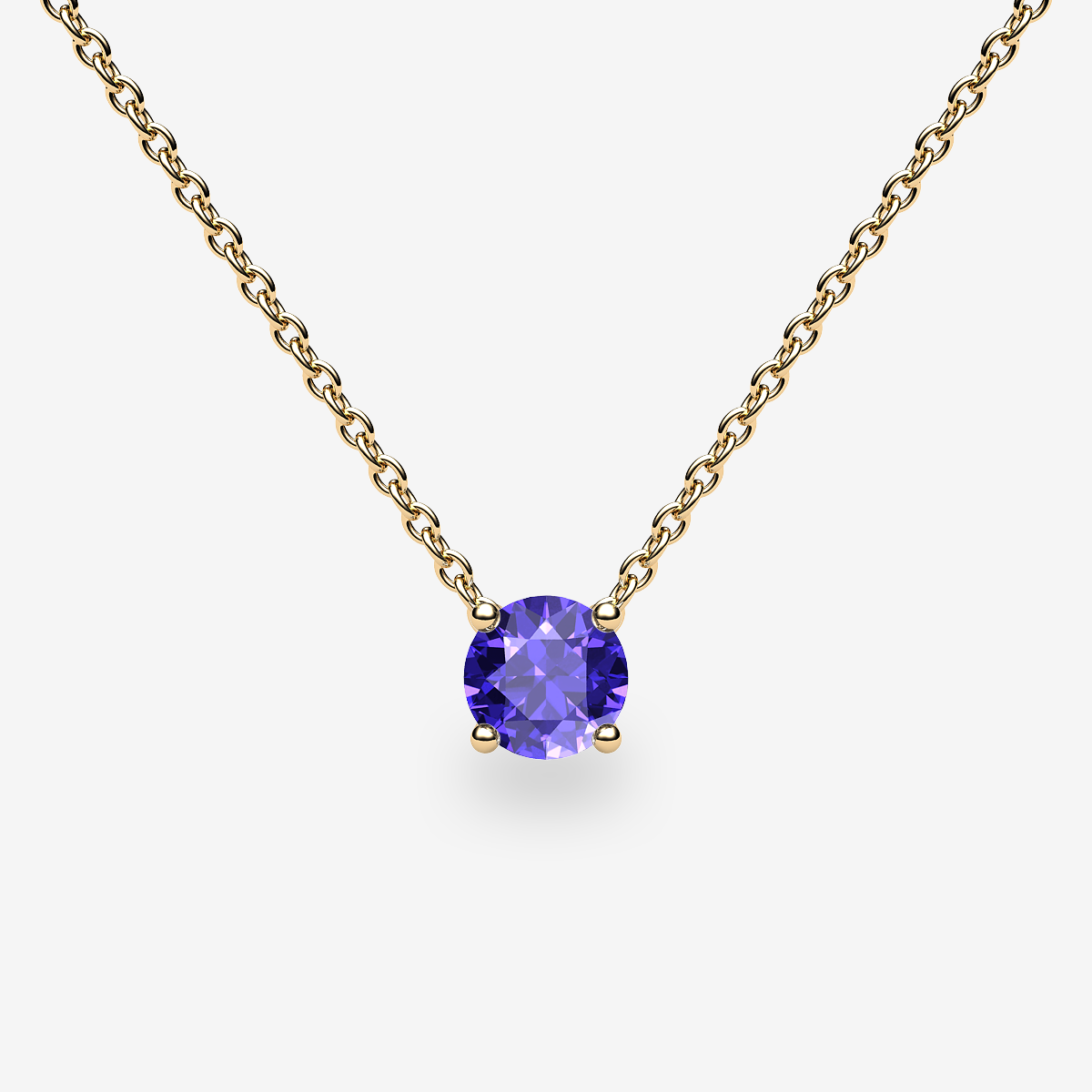 18k Yellow Gold Tanzanite prongs set pendant