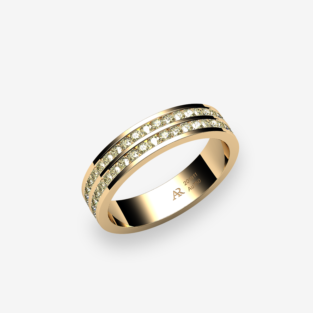 18k Yellow Gold Yellow Diamonds channel set ring