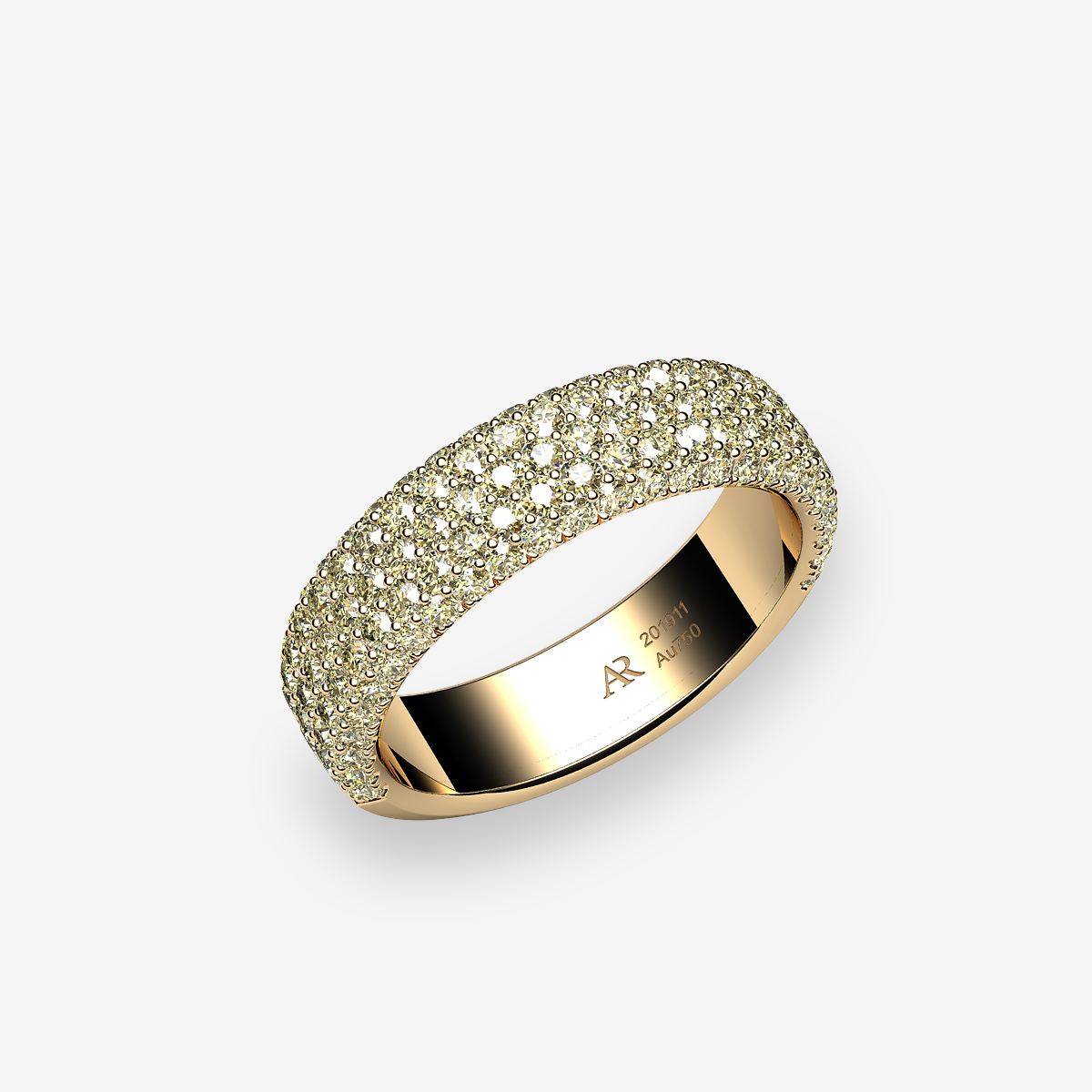 18k Yellow Gold Yellow Diamonds pave ring
