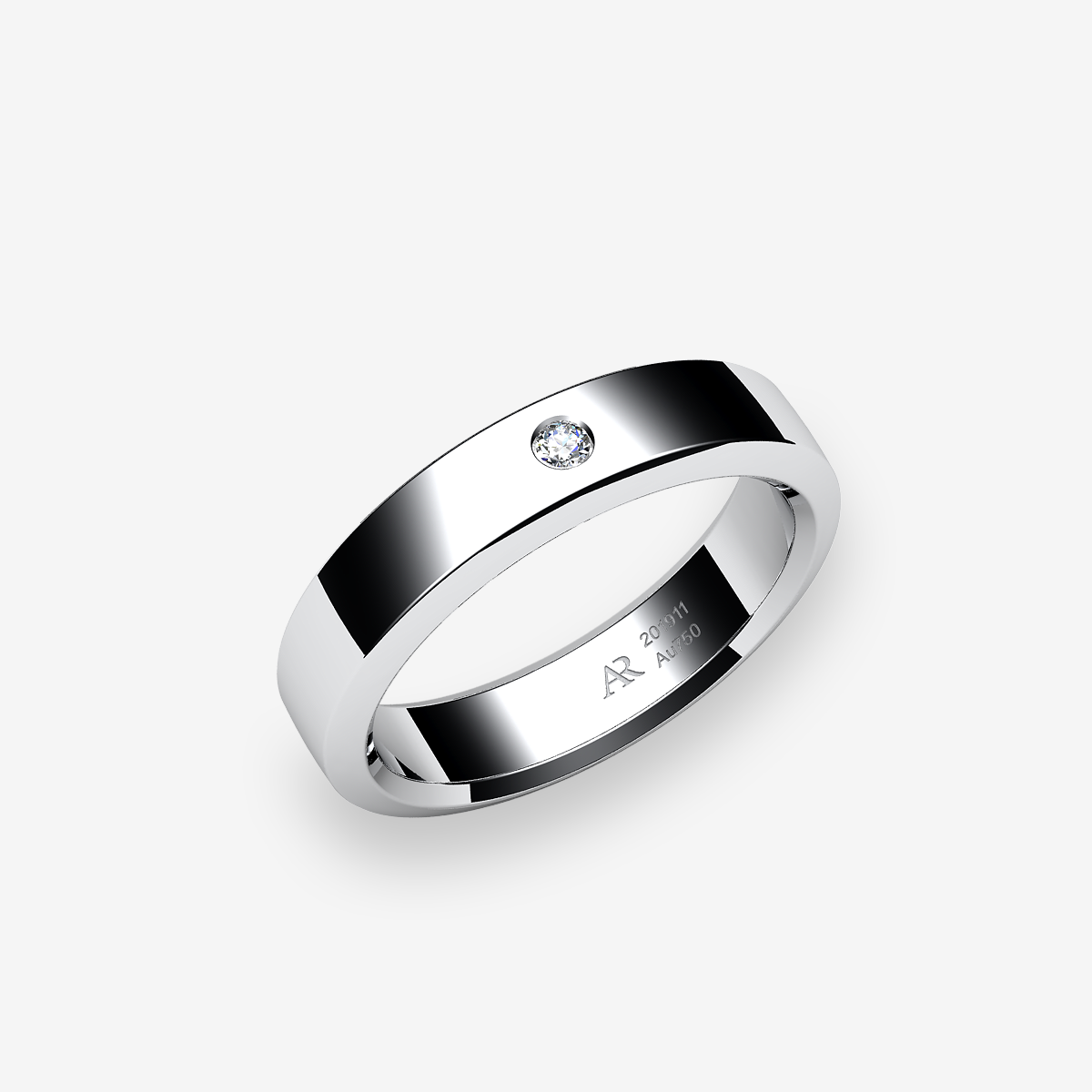 Alliance Diamant Or blanc palladié 18 carats