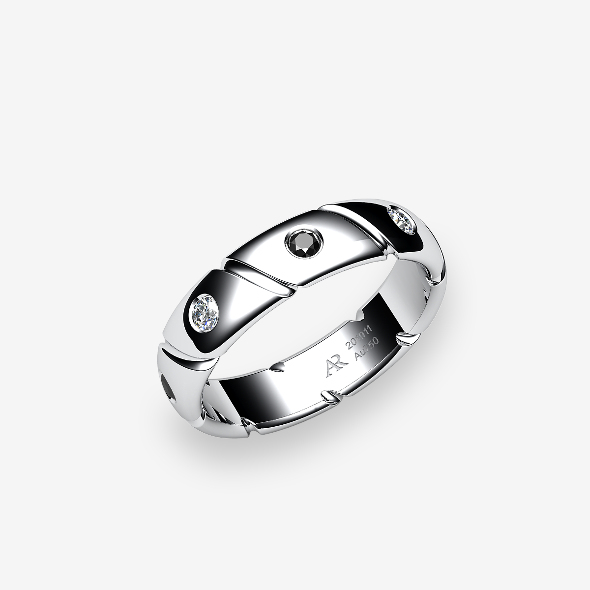 Alliance Diamants noirs Platine 950‰