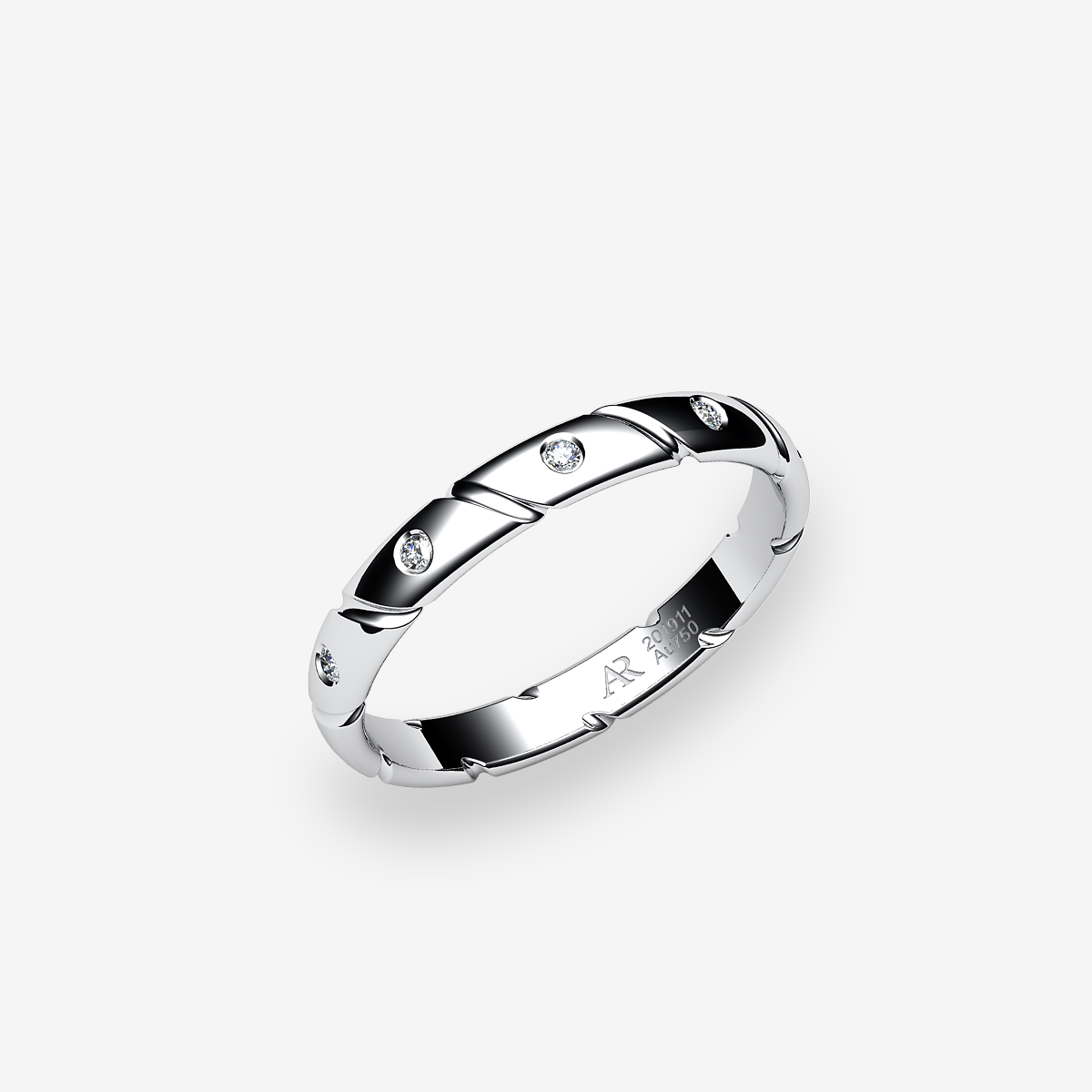 Alliance Diamants Or blanc palladié 18 carats