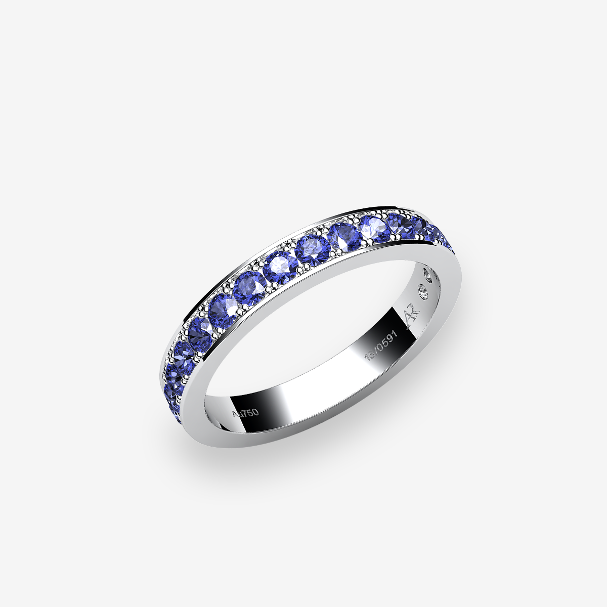 Alliance pavage Saphirs bleus Platine 950‰