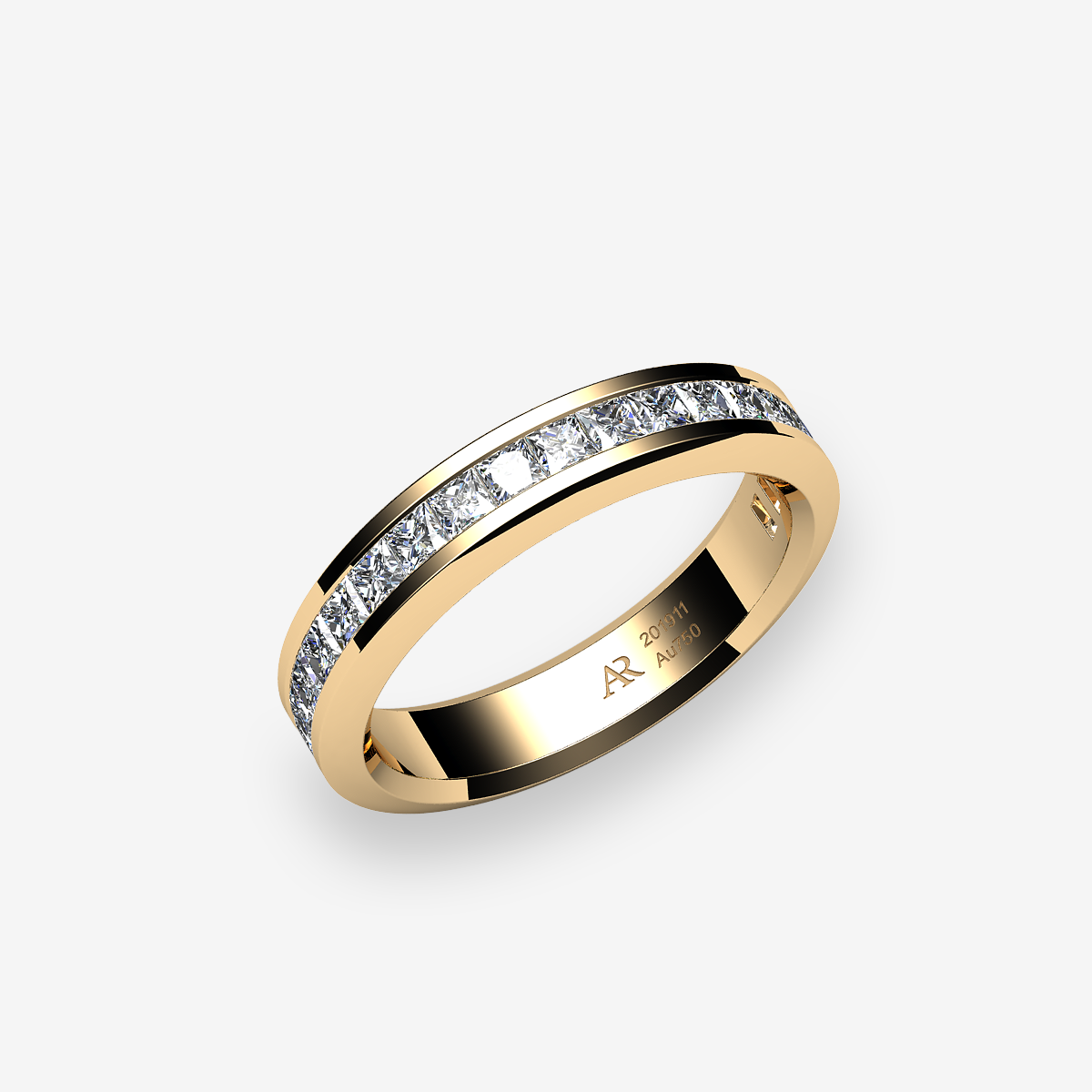 Alliance serti rail Diamants Or jaune 18 carats