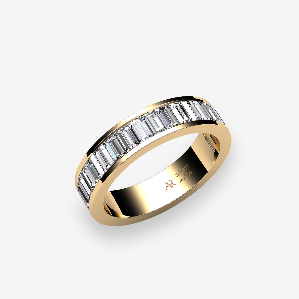 Alliance serti rail Diamants Or jaune 18 carats