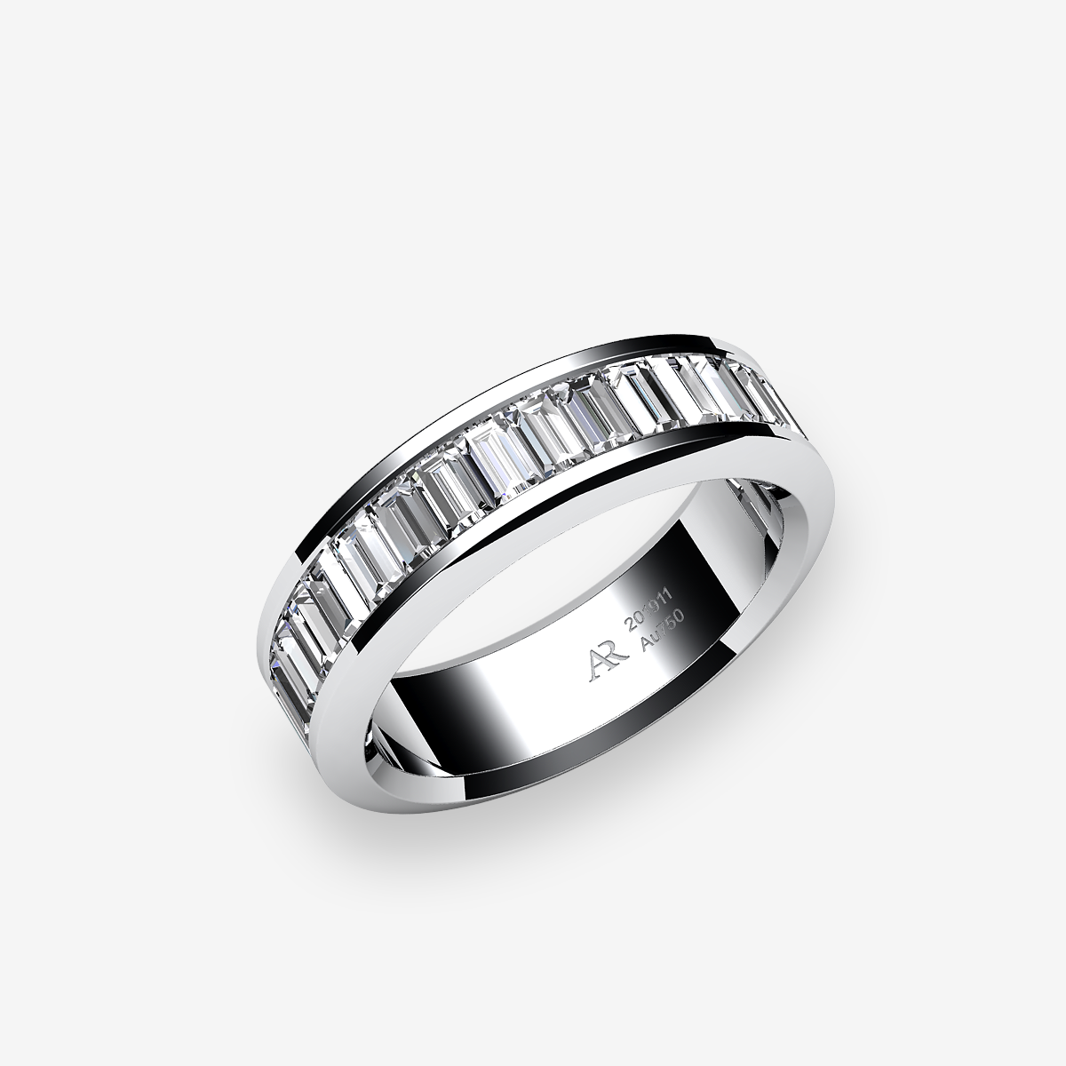 Alliance serti rail Diamants Platine 950‰