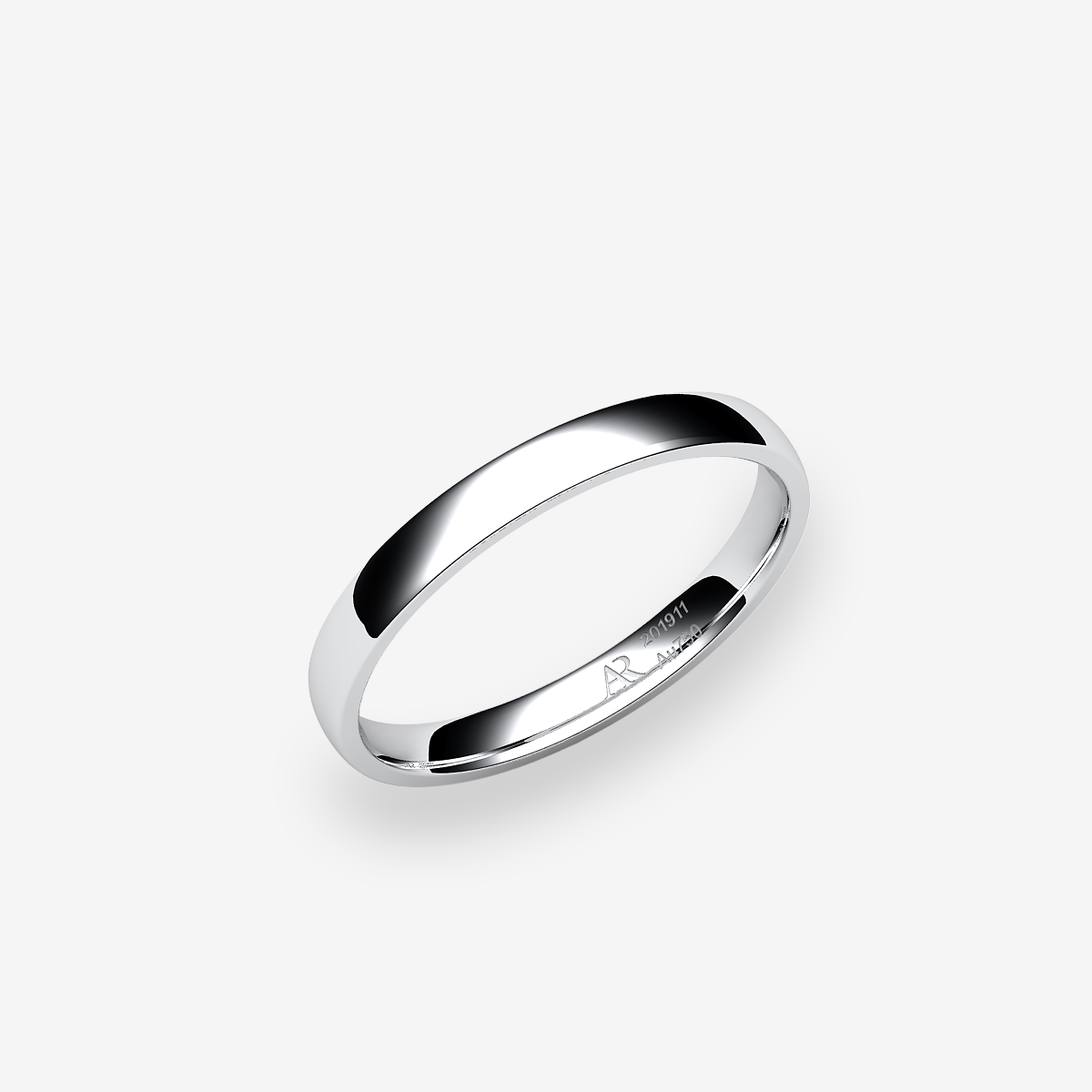Bague au profil bombé  Platine 950‰