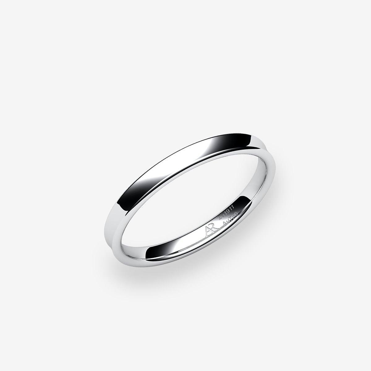 Bague au profil concave  Platine 950‰