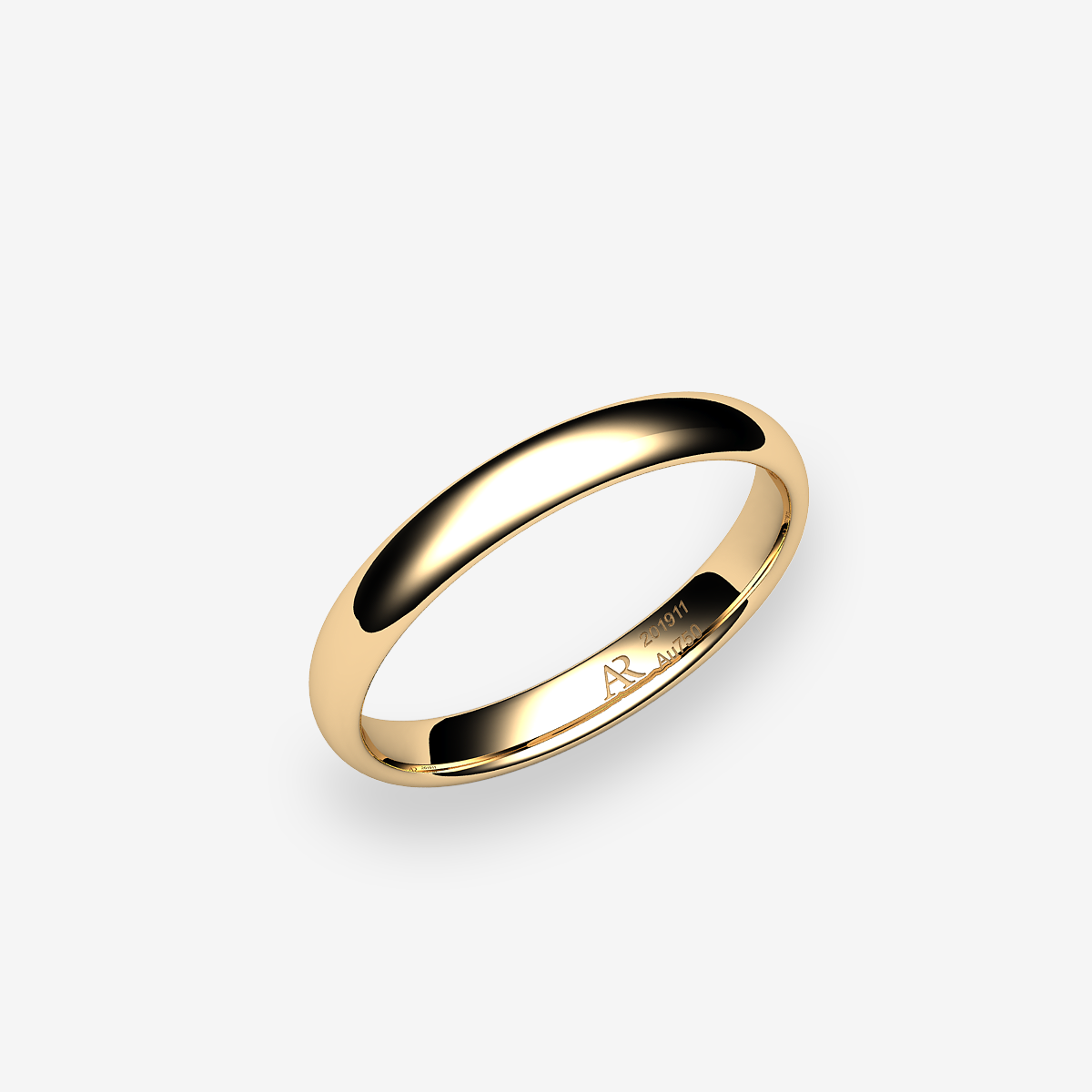 Bague au profil ovale  Or jaune 18 carats