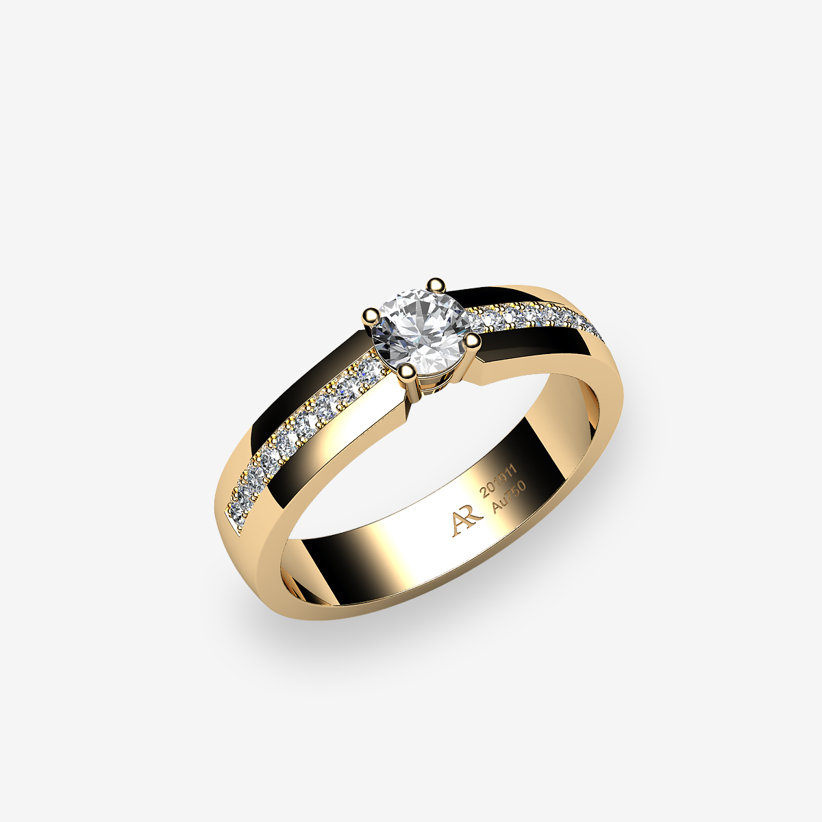 Bague de fiançailles Diamant Or jaune 18 carats