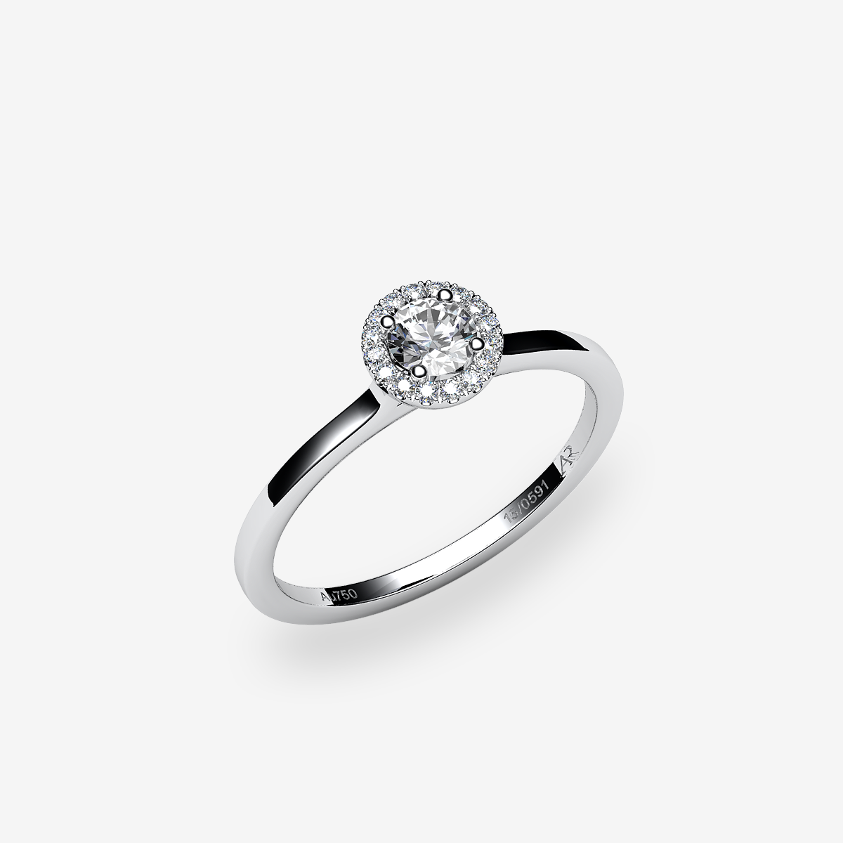 Bague de fiançailles entourage Diamant Platine 950‰