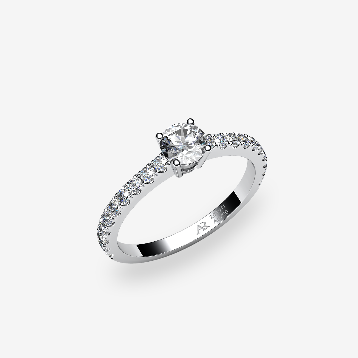 Bague de fiançailles solitaire Diamant Platine 950‰
