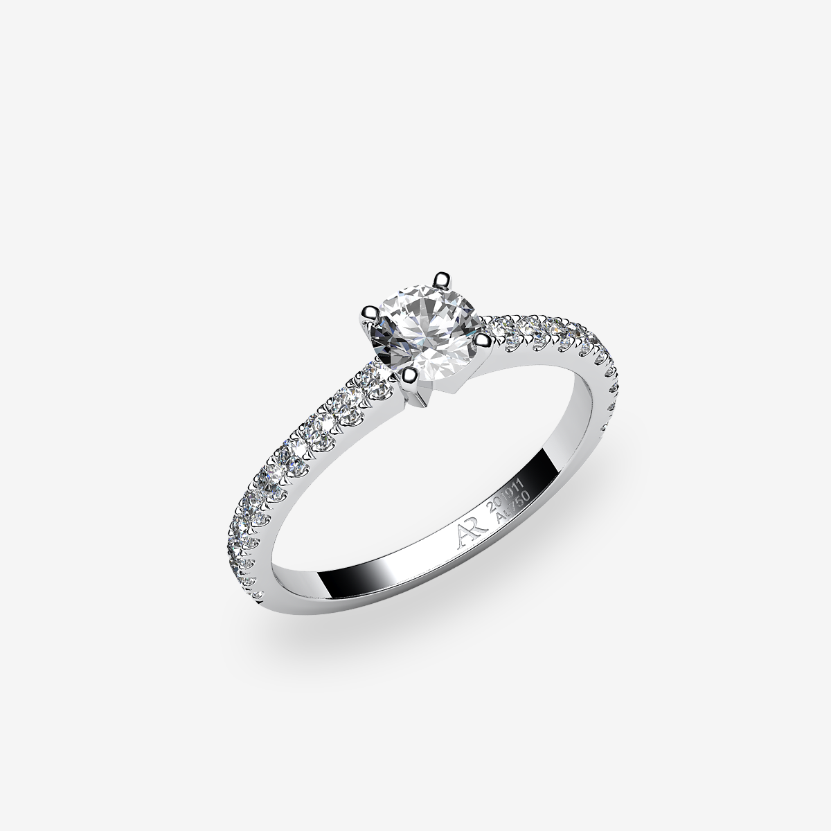 Bague de fiançailles solitaire Diamant Platine 950‰