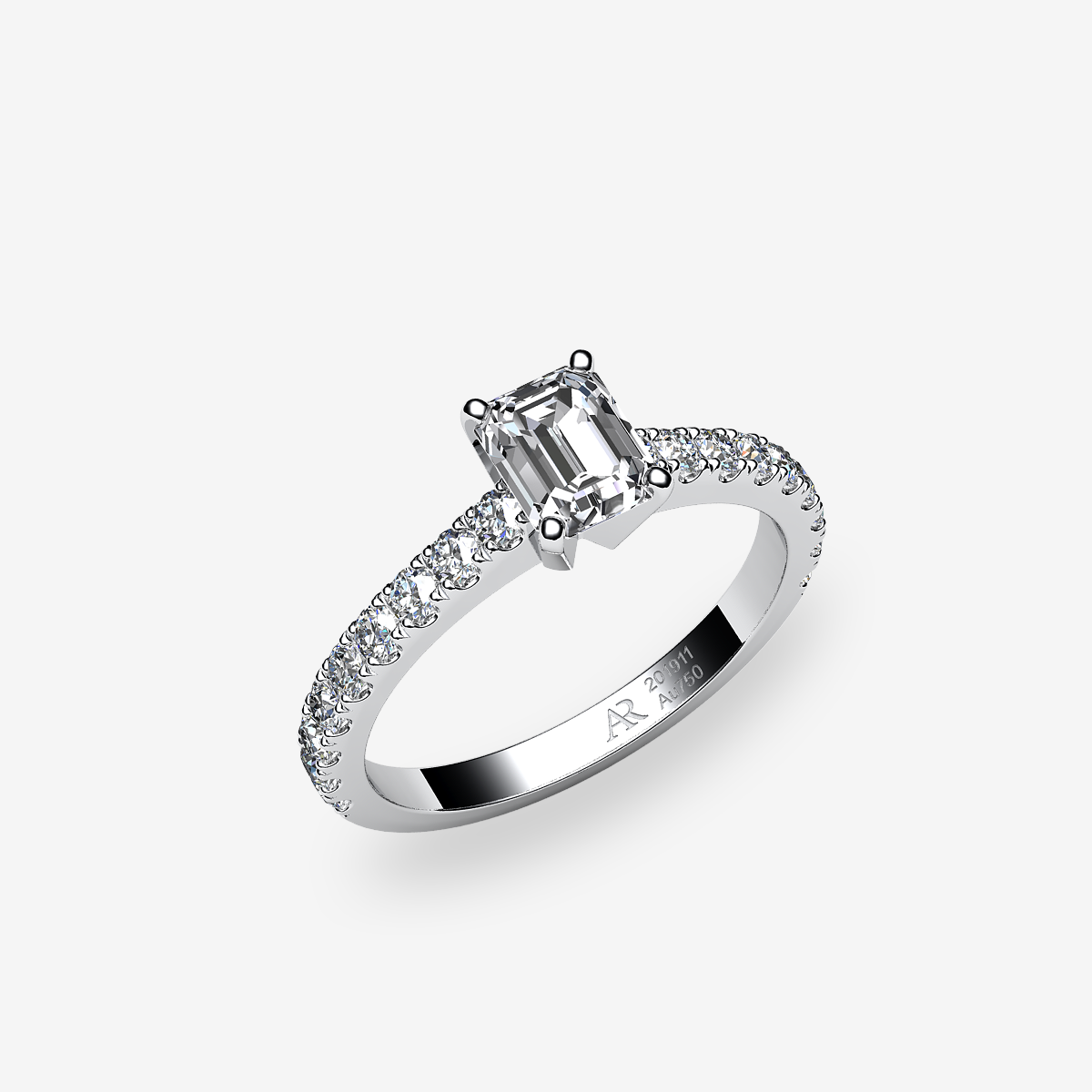 Bague de fiançailles solitaire Diamant Platine 950‰