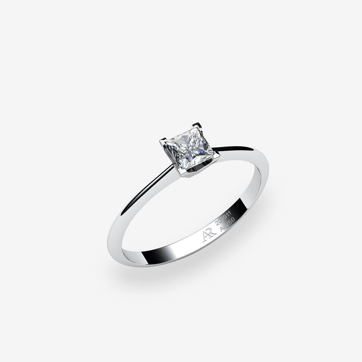 Bague de fiançailles solitaire Diamant Platine 950‰