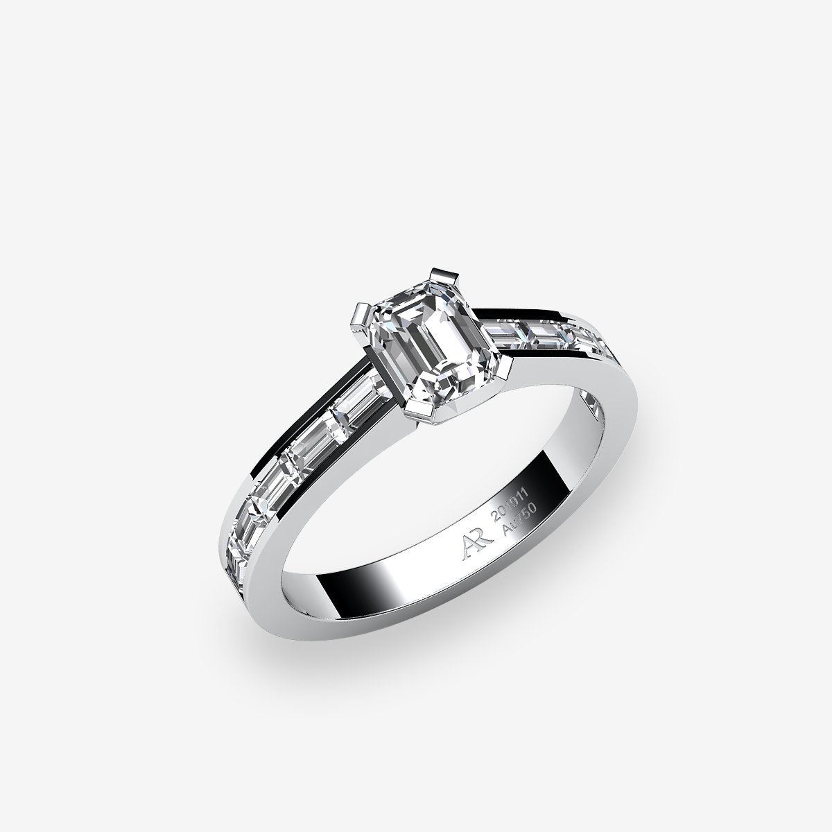 Bague de fiançailles solitaire Diamant Platine 950‰