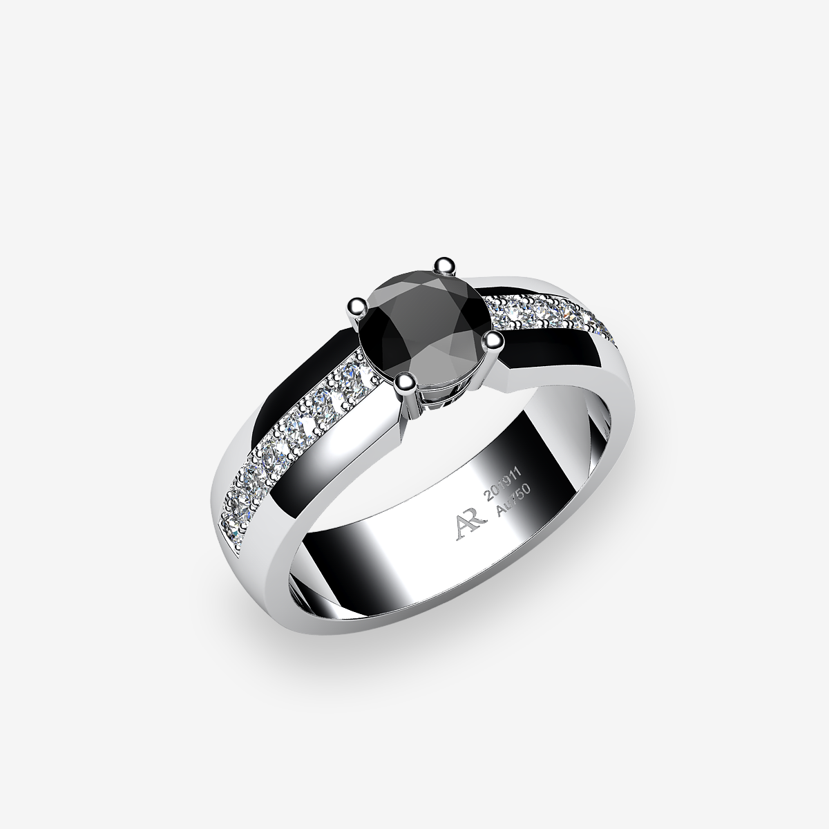 Bague Diamant noir Platine 950‰