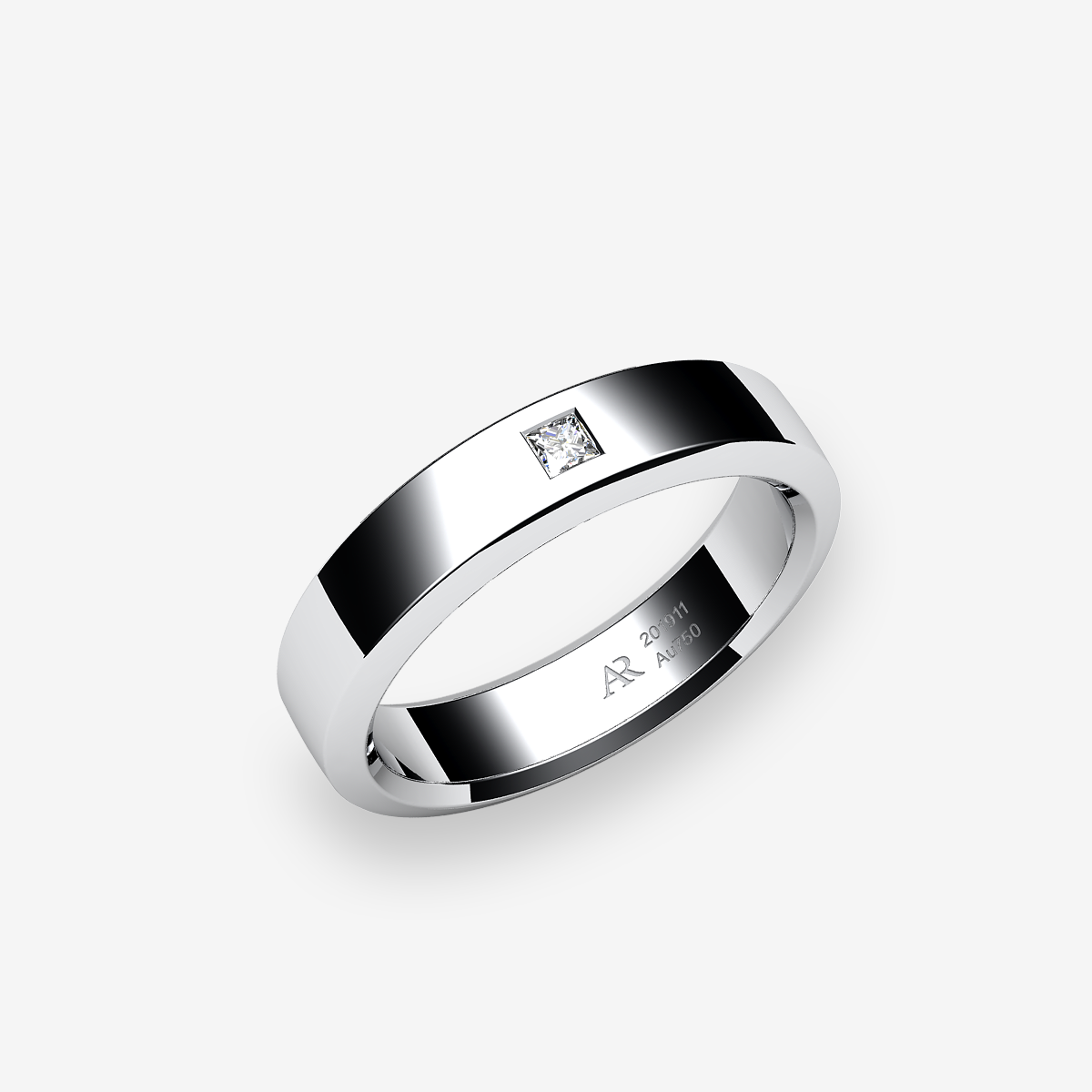 Bague Diamant Or blanc palladié 18 carats
