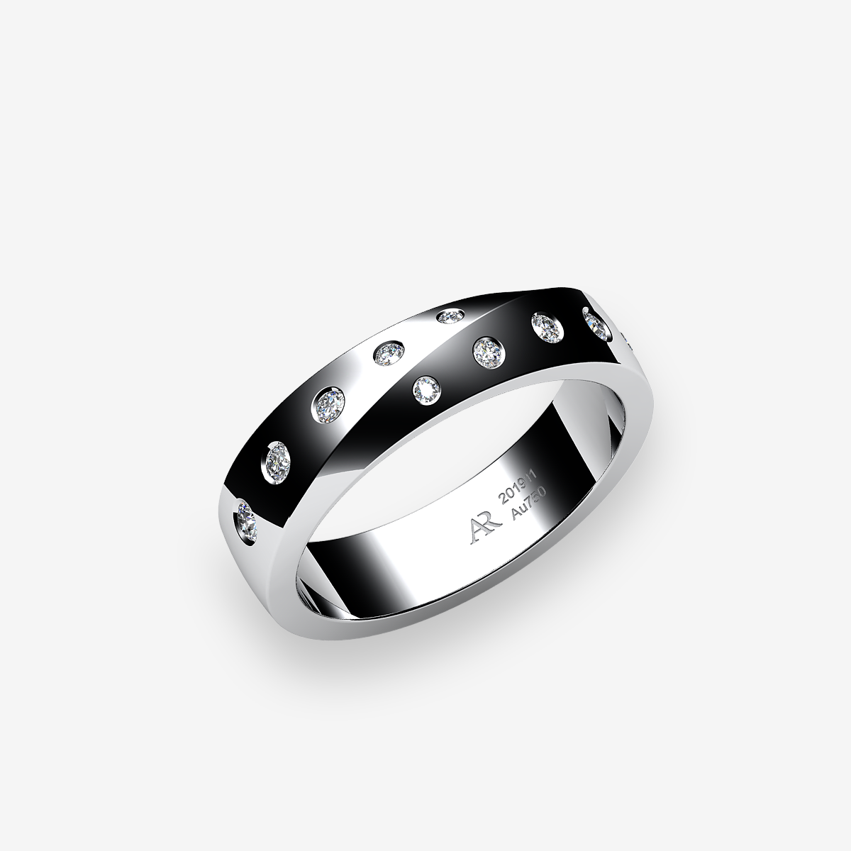 Bague Diamants Or blanc palladié 18 carats