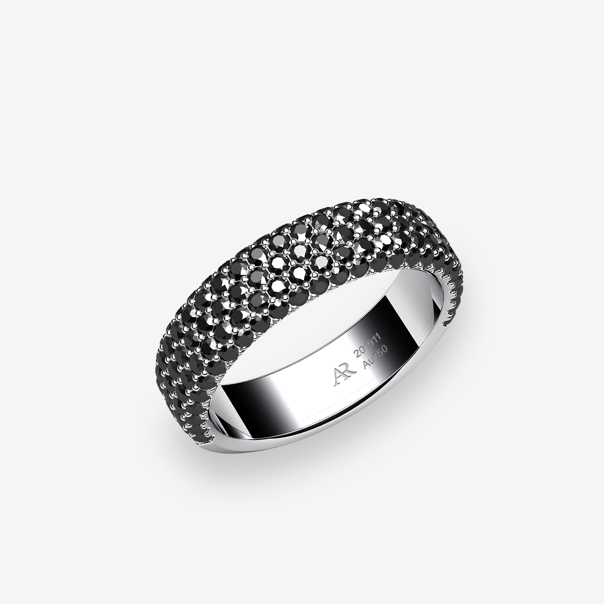 Bague pavage Diamants noirs Platine 950‰