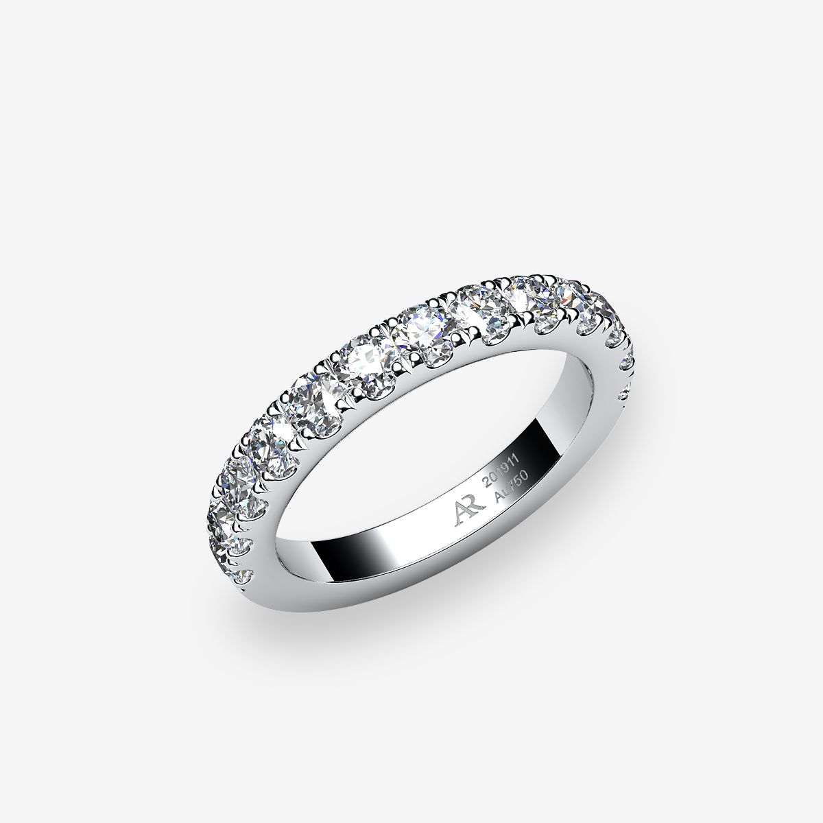 Bague pavage Diamants Or blanc palladié 18 carats