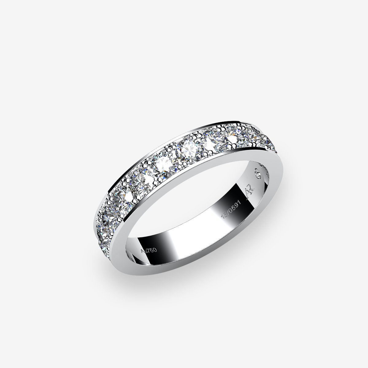 Bague pavage Diamants Or blanc palladié 18 carats