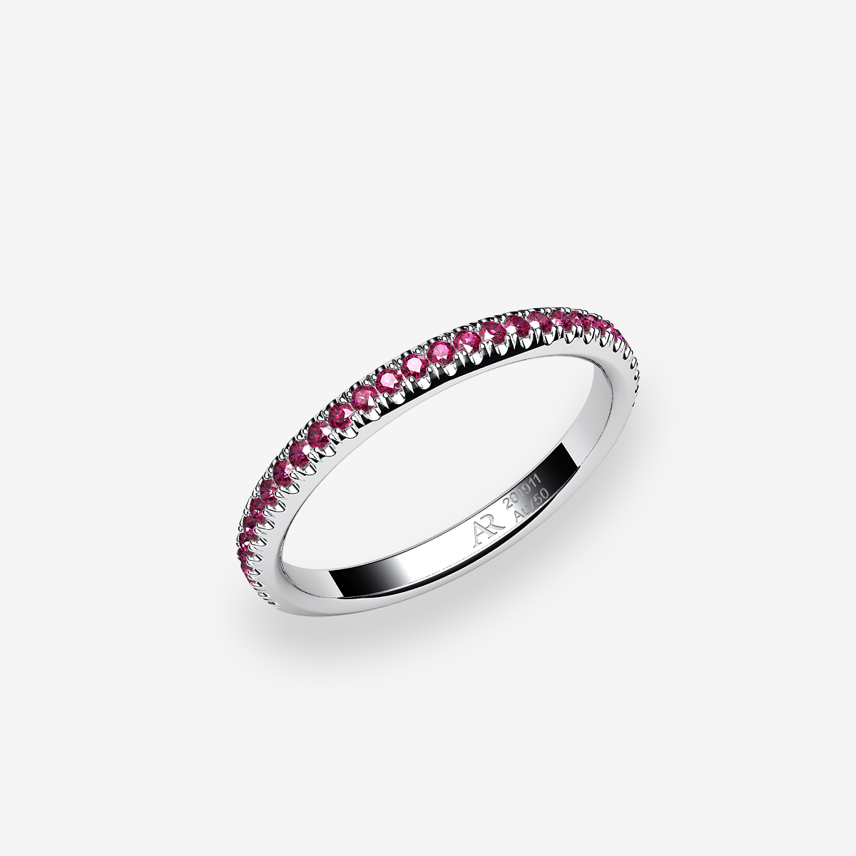 Bague pavage Rubis Platine 950‰