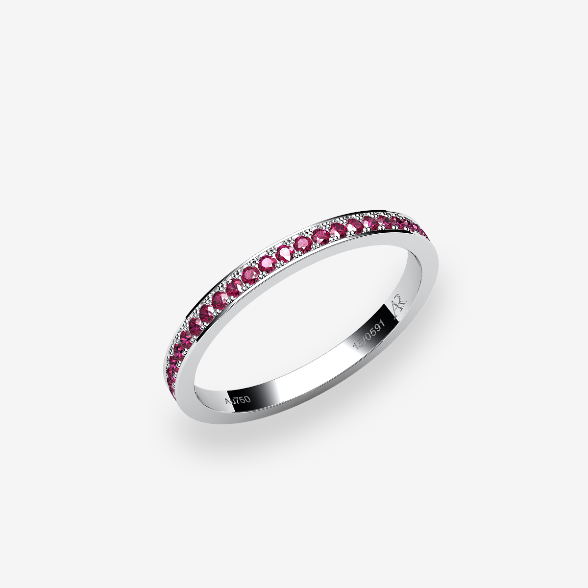 Bague pavage Rubis Platine 950‰
