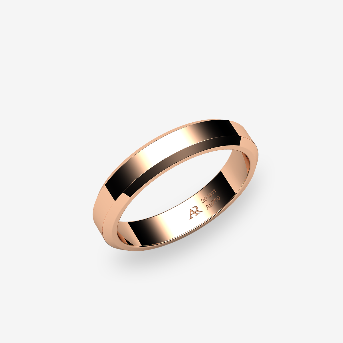 Bague ruban plat  Or rose 18 carats