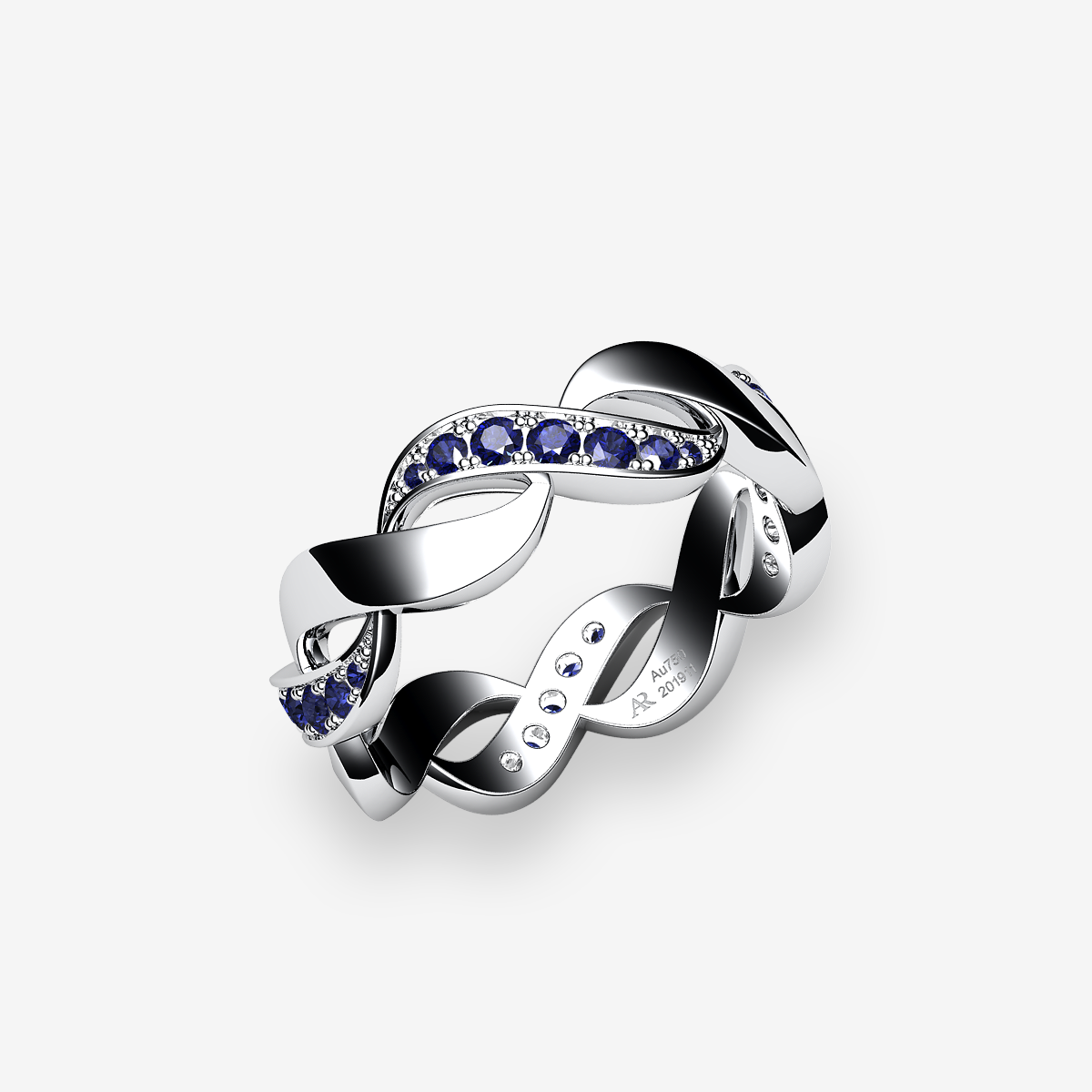 Bague Saphirs bleus Platine 950‰
