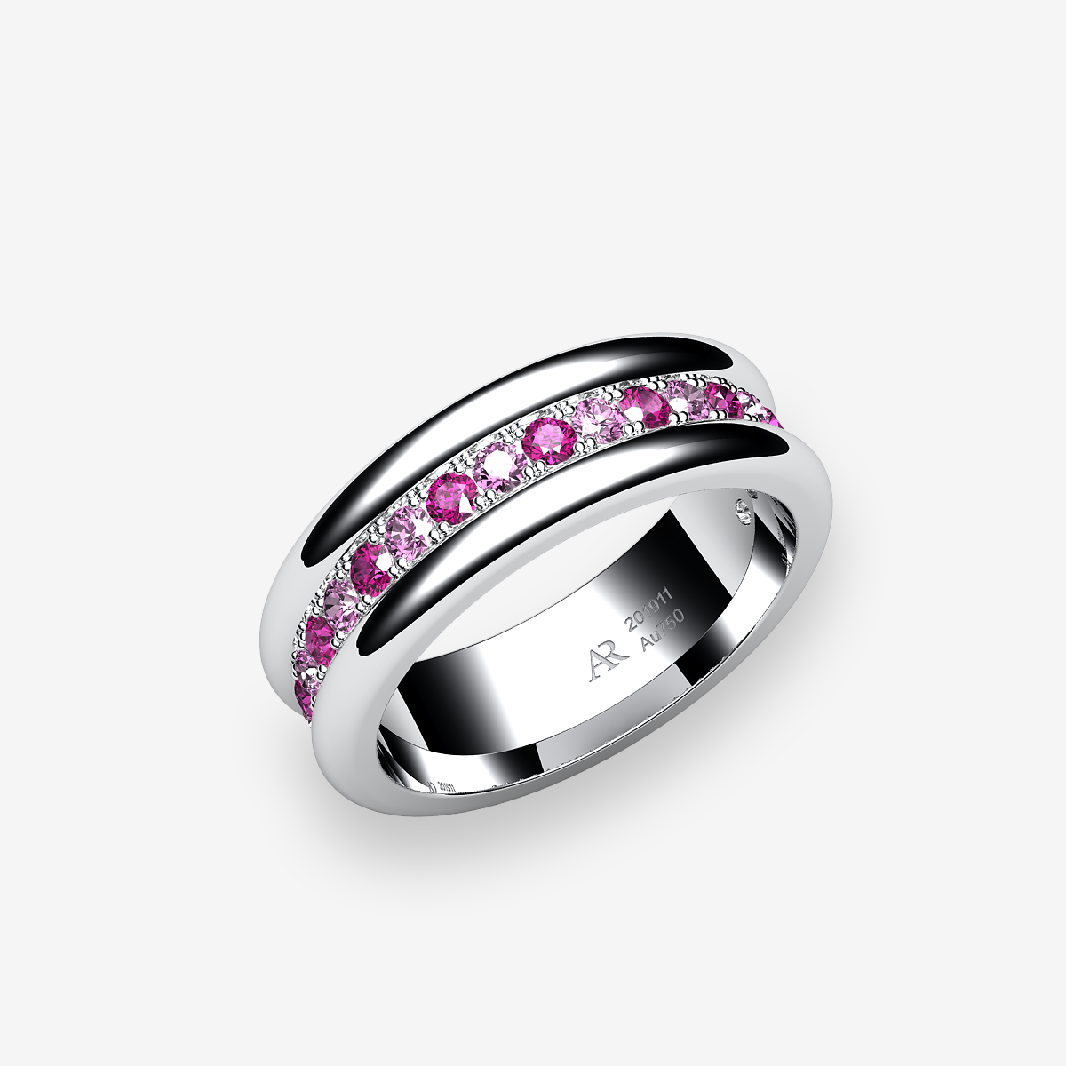 Bague Saphirs roses Platine 950‰