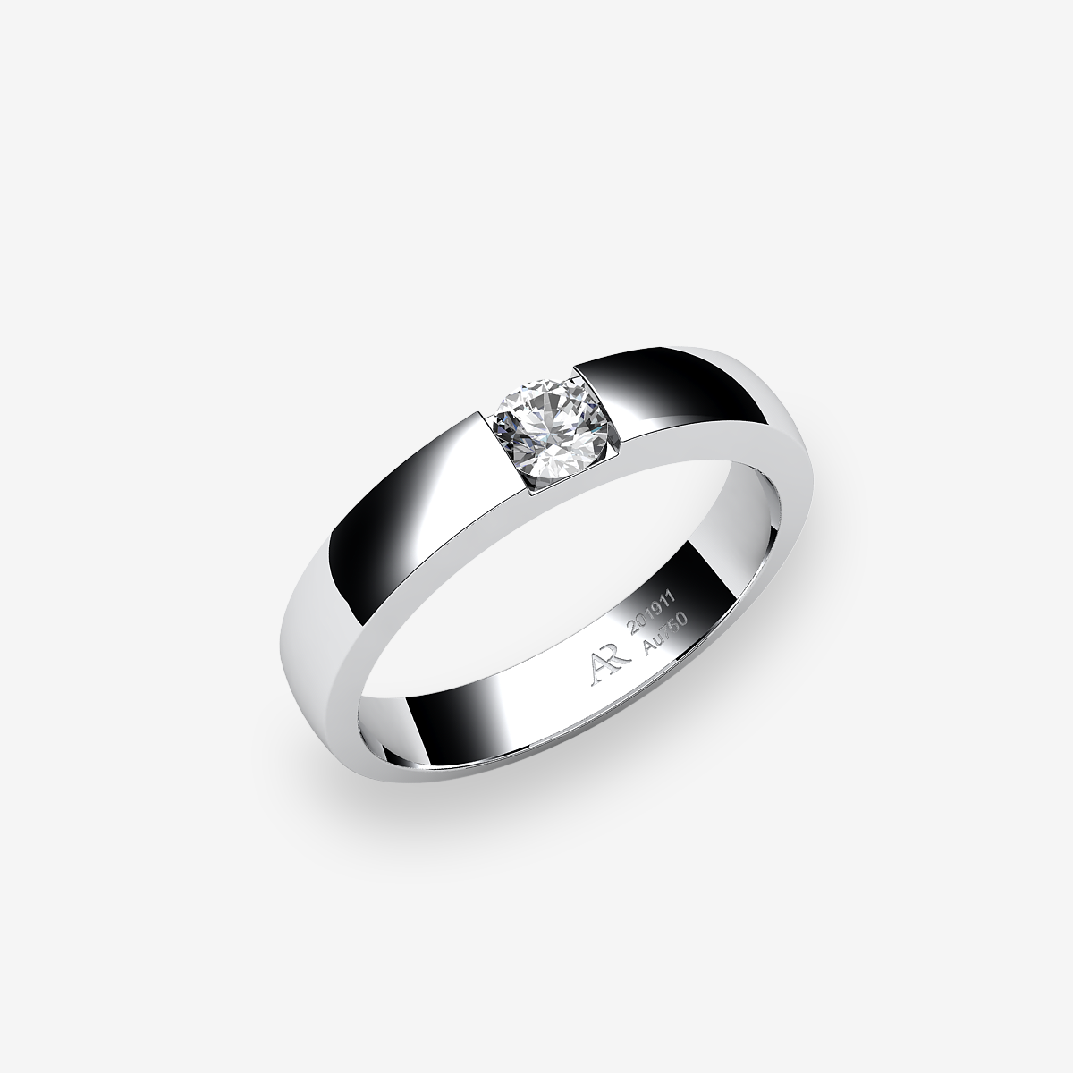 Bague serti rail Diamant Platine 950‰