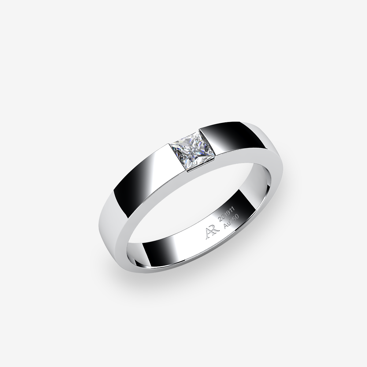 Bague serti rail Diamant Platine 950‰