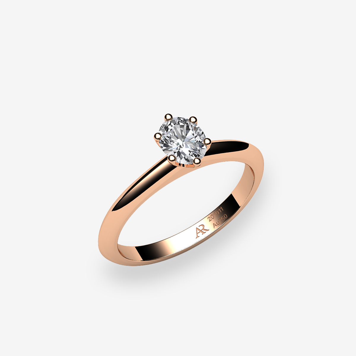 Bague solitaire Diamant Or rose 18 carats