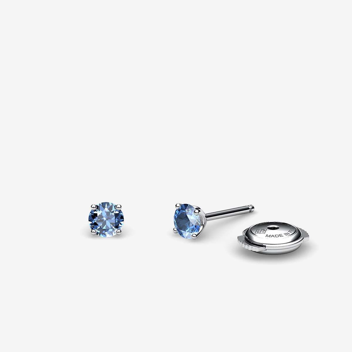 Boucles d'oreilles Aigues-marines Or blanc palladié 18 carats