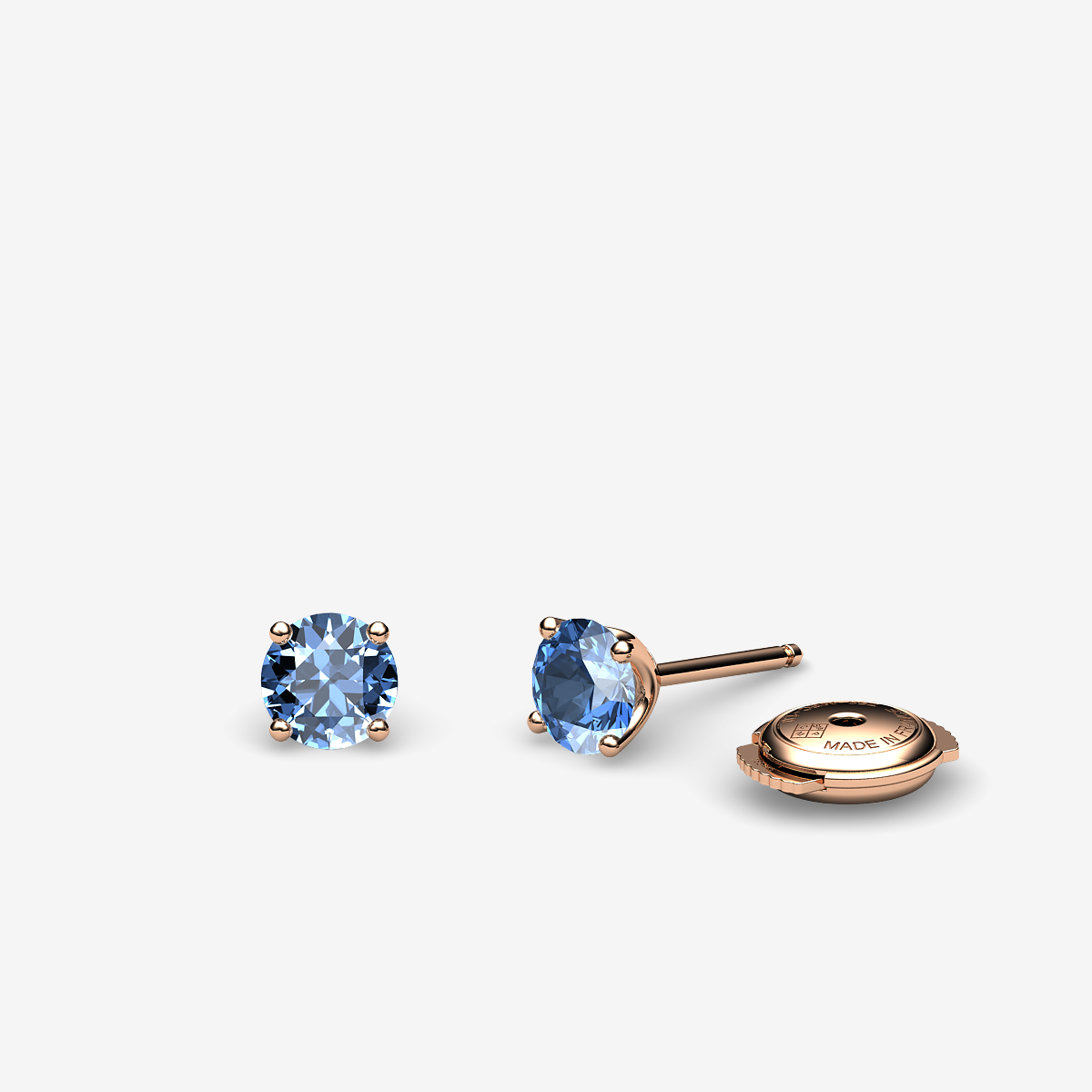 Boucles d'oreilles Aigues-marines Or rose 18 carats