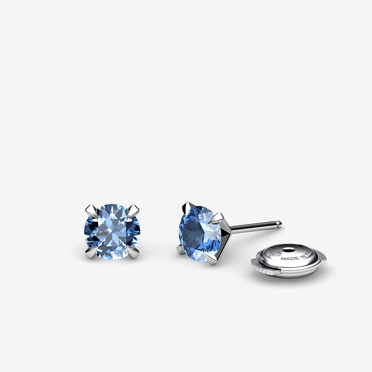 Boucles d'oreilles Aigues-marines Platine 950‰