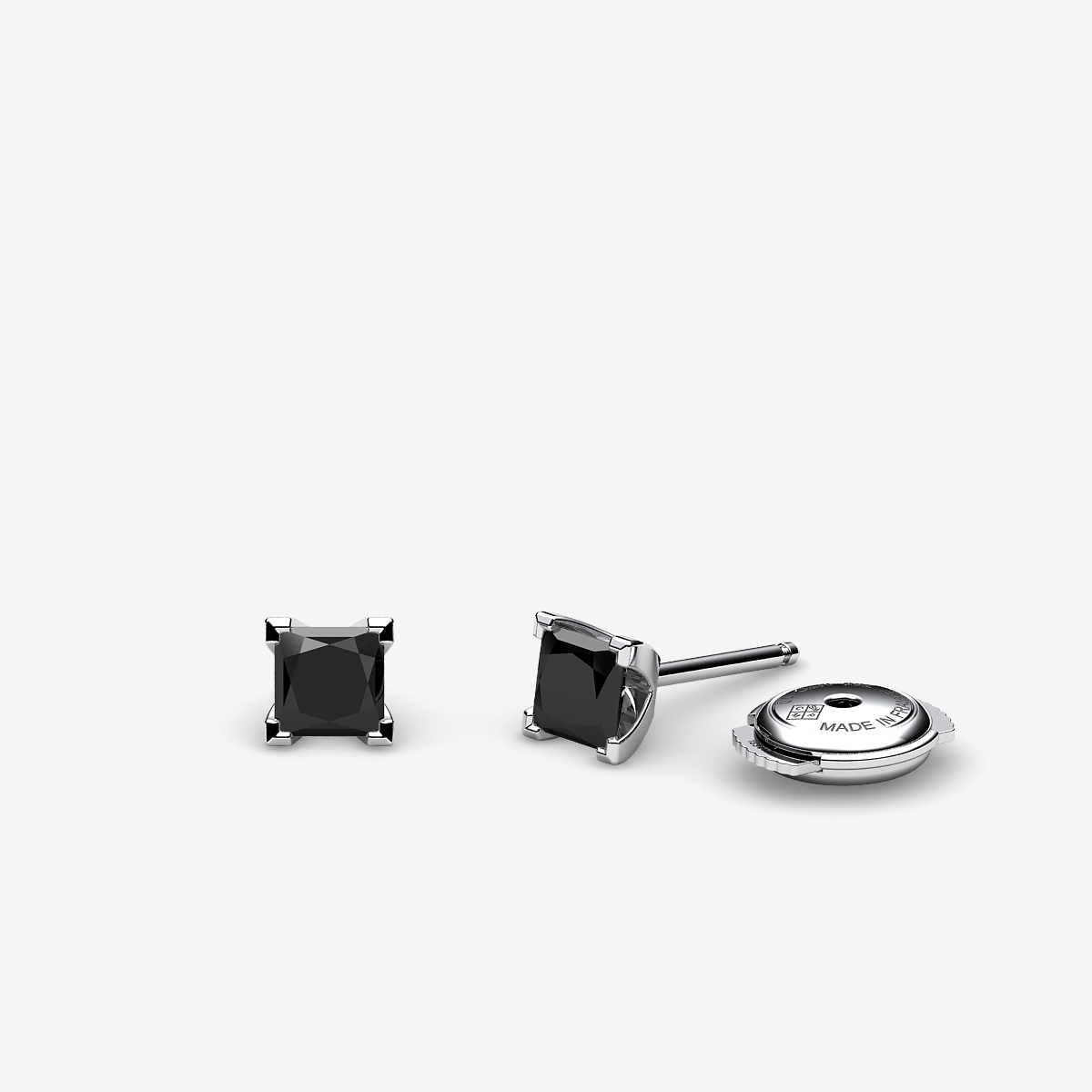 Boucles d'oreilles Diamants noirs Platine 950‰