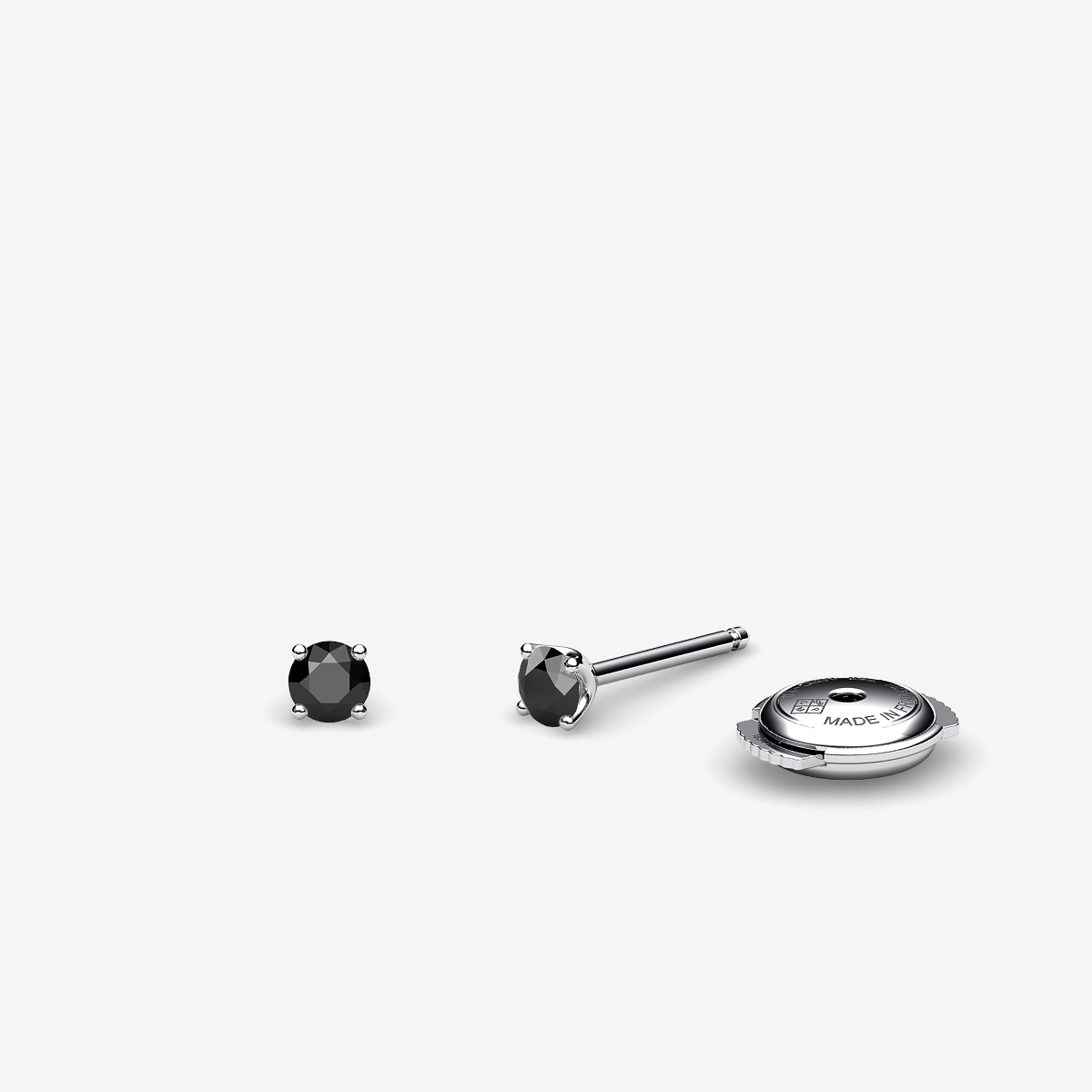Boucles d'oreilles Diamants noirs Platine 950‰