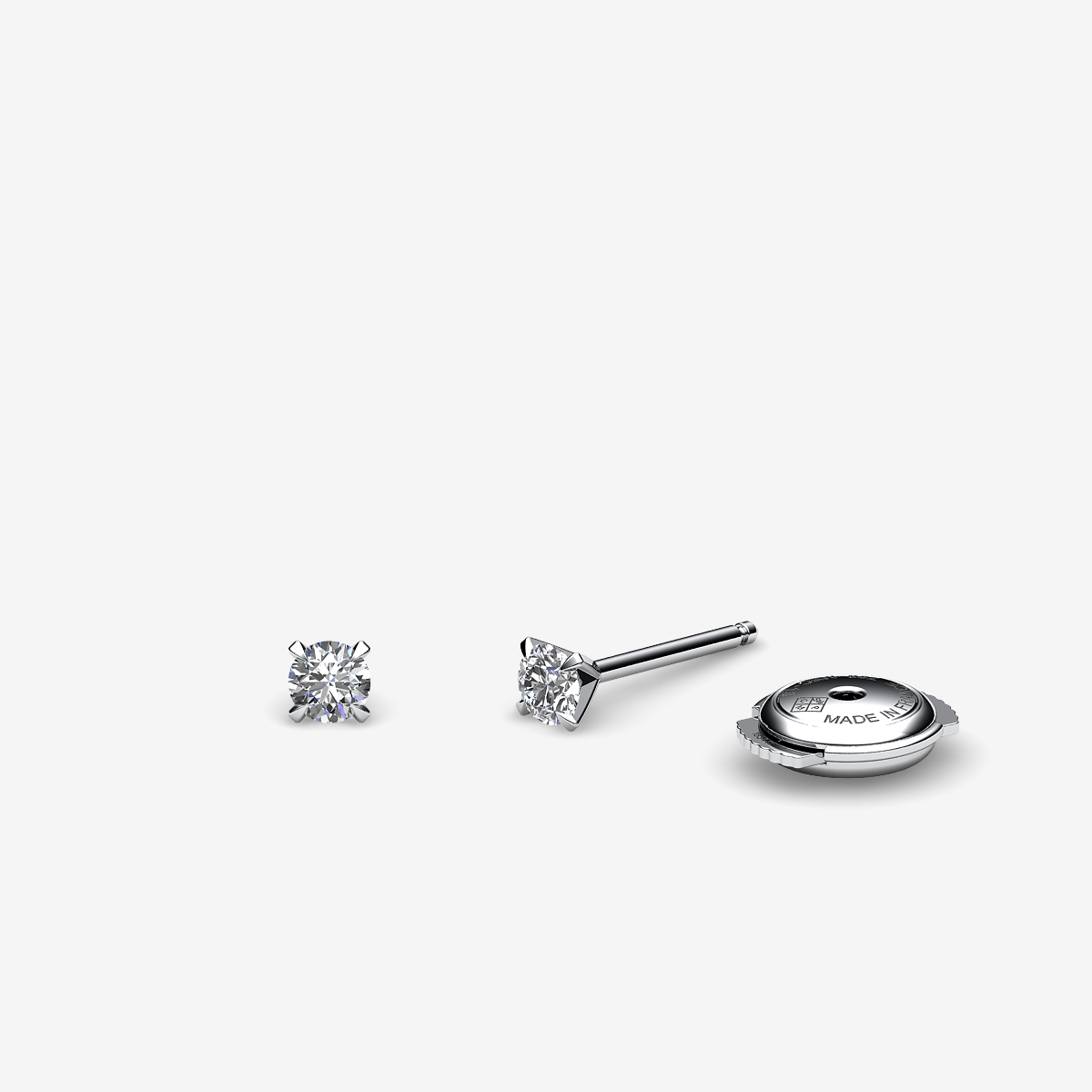 Boucles d'oreilles Diamants Or blanc palladié 18 carats