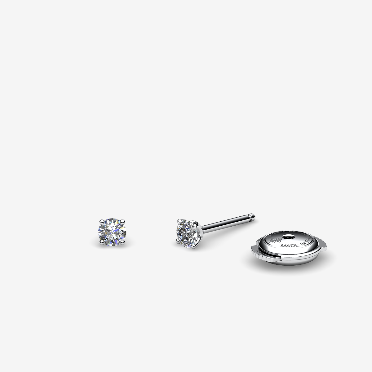 Boucles d'oreilles Diamants Or blanc palladié 18 carats