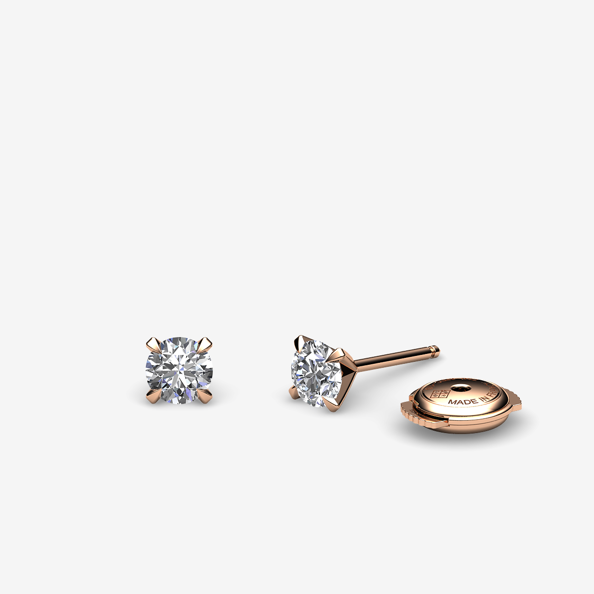 Boucles d'oreilles Diamants Or rose 18 carats
