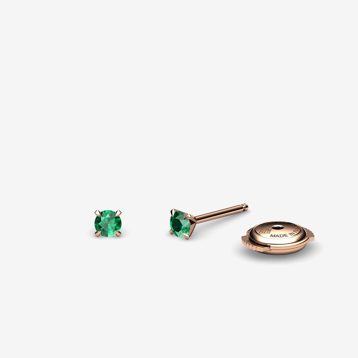 Boucles d'oreilles Émeraudes Or rose 18 carats