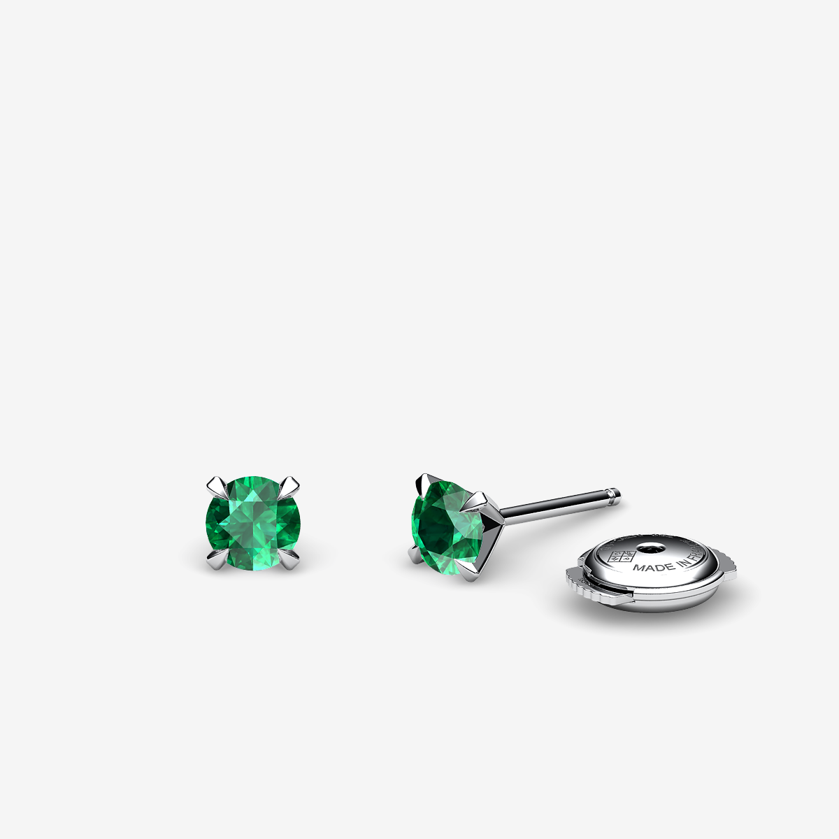 Boucles d'oreilles Émeraudes Platine 950‰