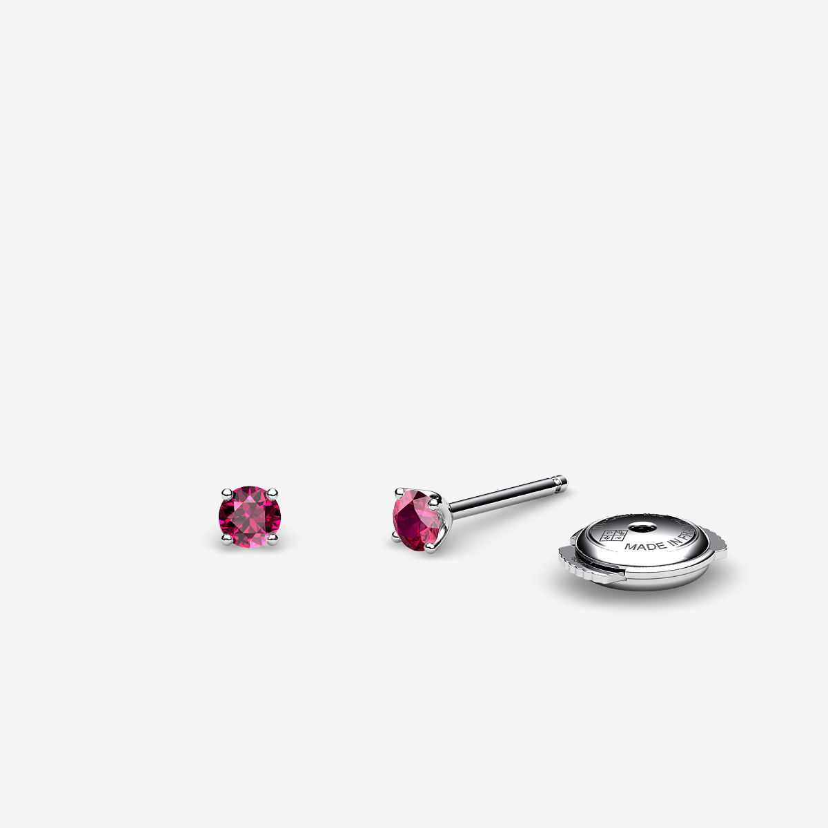 Boucles d'oreilles Rubis Or blanc palladié 18 carats