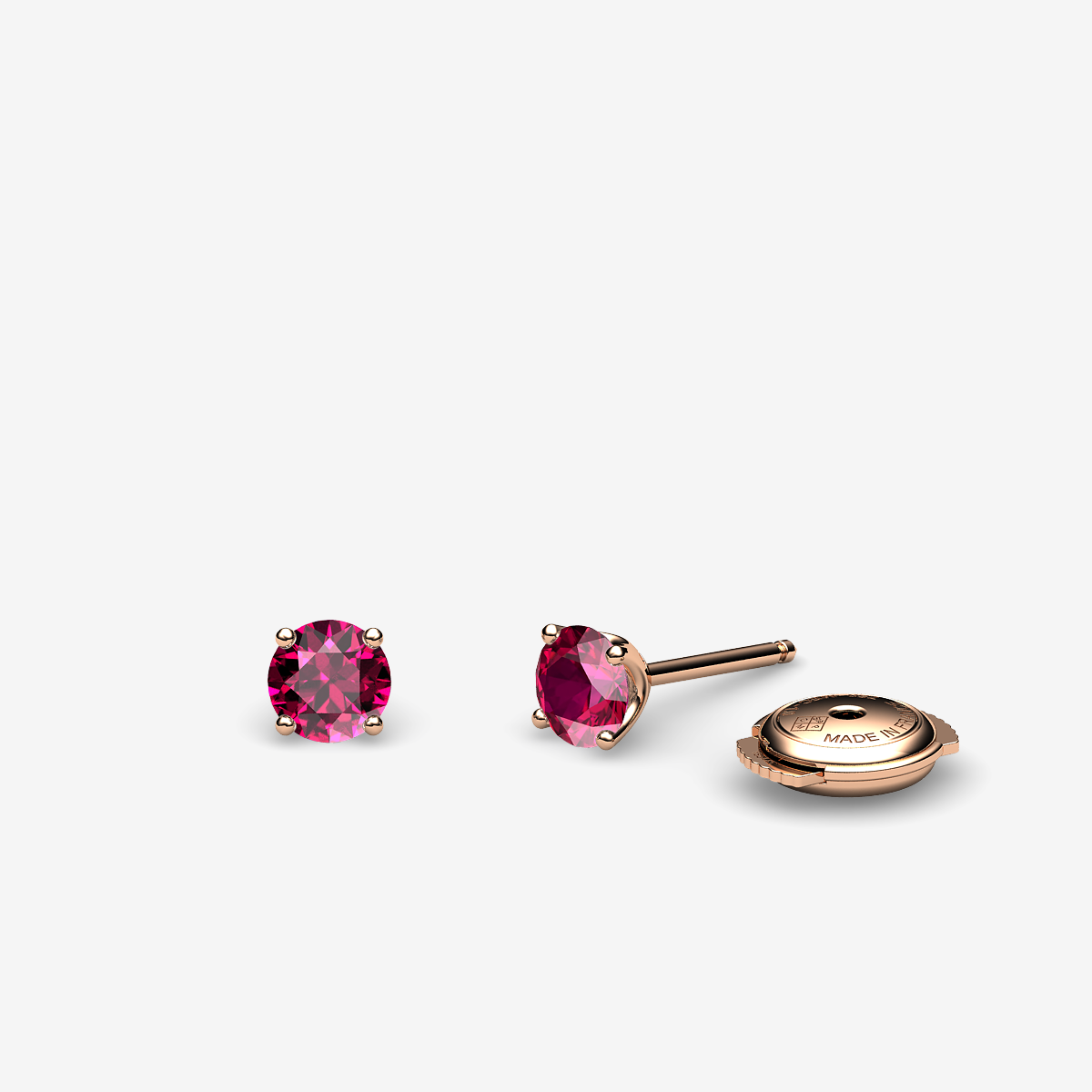Boucles d'oreilles Rubis Or rose 18 carats