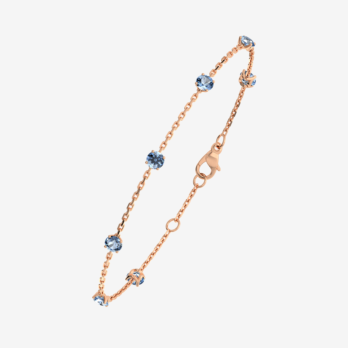 Bracelet Aigues-marines Or rose 18 carats