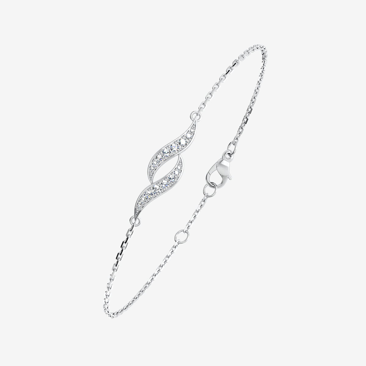 Bracelet Diamants Or blanc palladié 18 carats