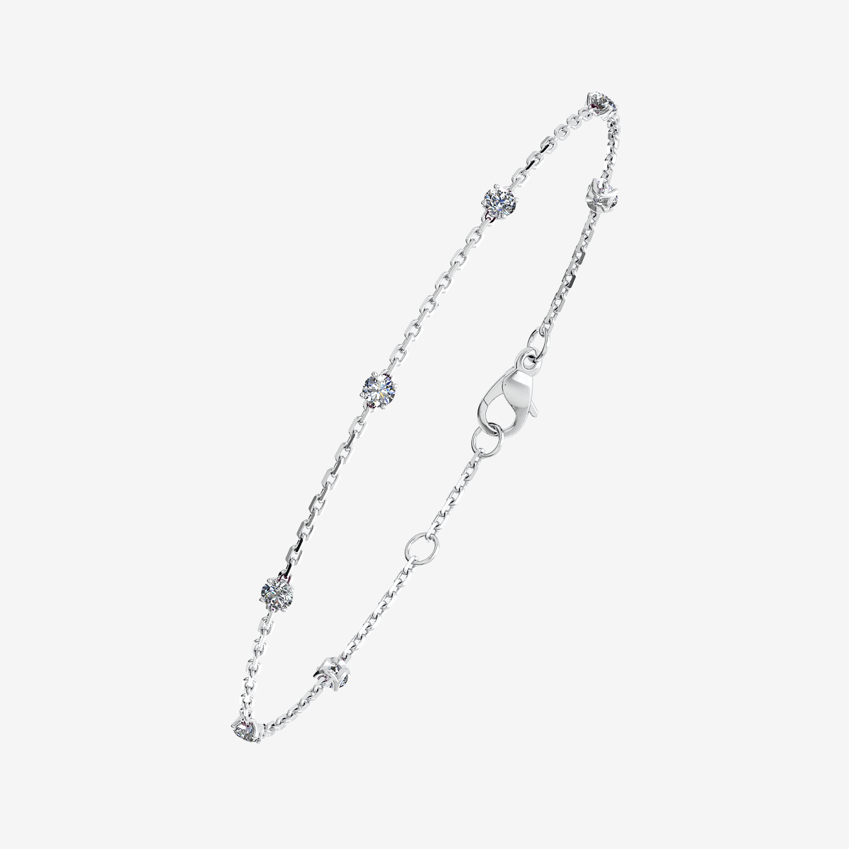 Bracelet Diamants Or blanc palladié 18 carats